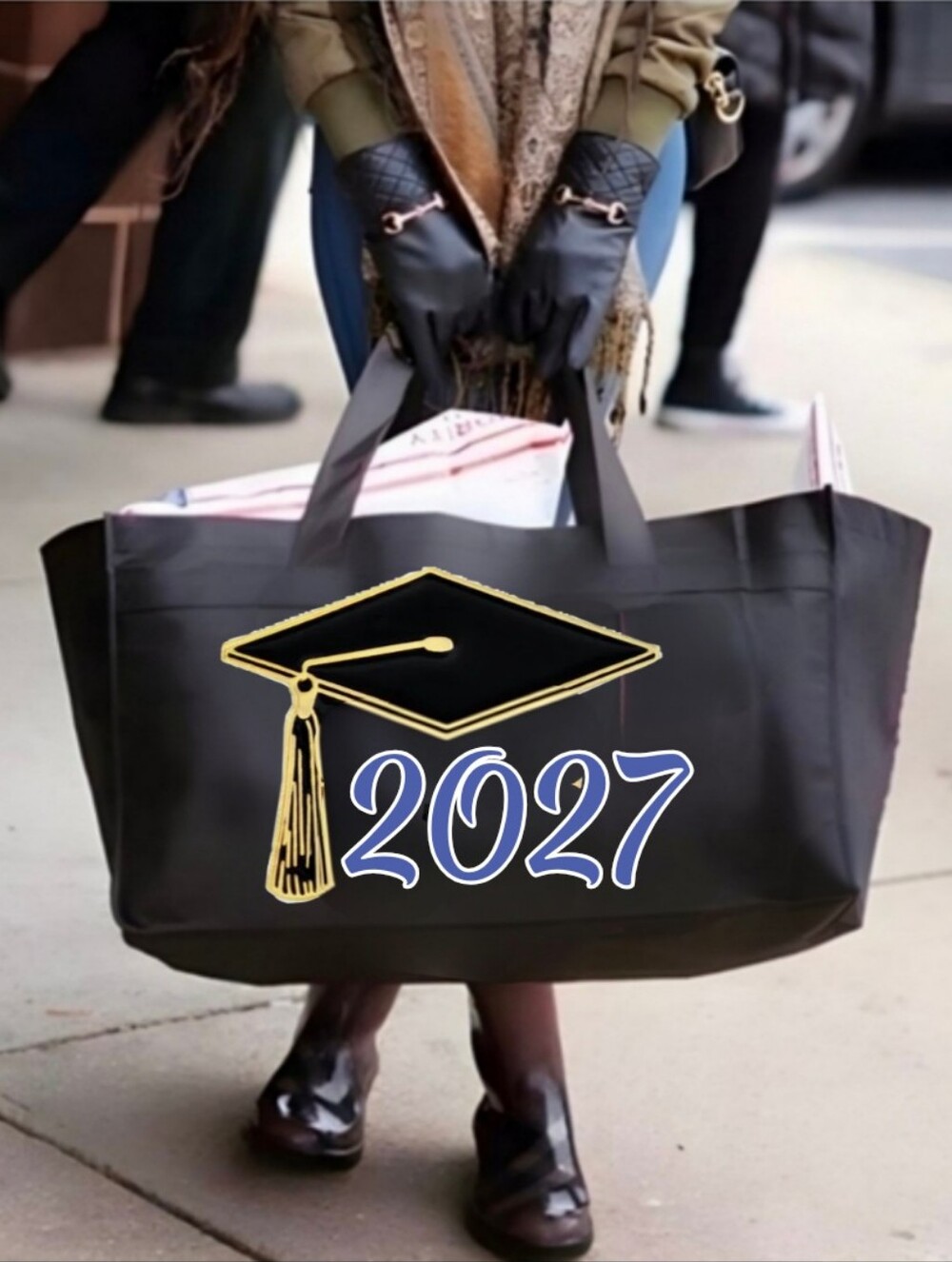 CUSTOM JUMBO canvas mailing tote. With closet info OR YOUR OWN MESSAGE Senior!!